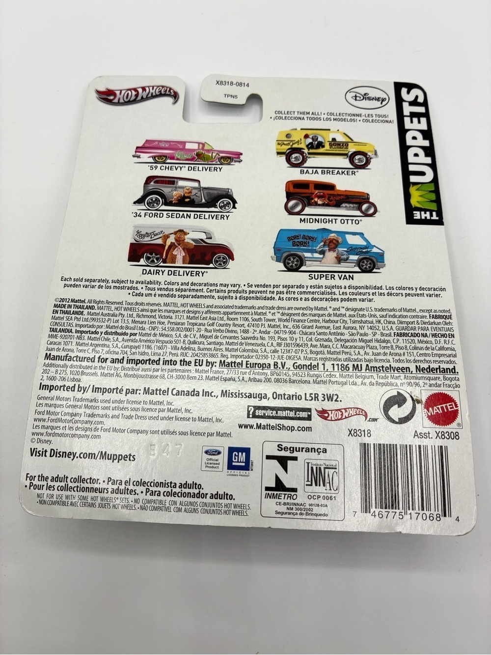 2012 Hot Wheels Premium Muppets ’59 Chevy Delivery Kermit Piggy NIP - Picture 2 of 5